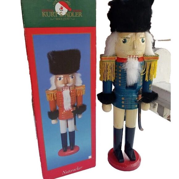 15" Vintage KURT ADLER NUTCRACKER WOODEN BRITISH GENERAL SOLDIER NEW C1189 - Picture 1 of 10